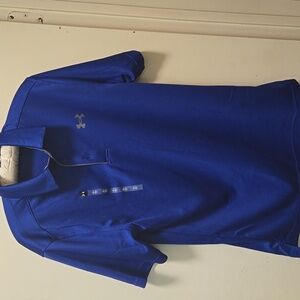 NWT Under Armour Men's Vibrant Blue Striped Polo